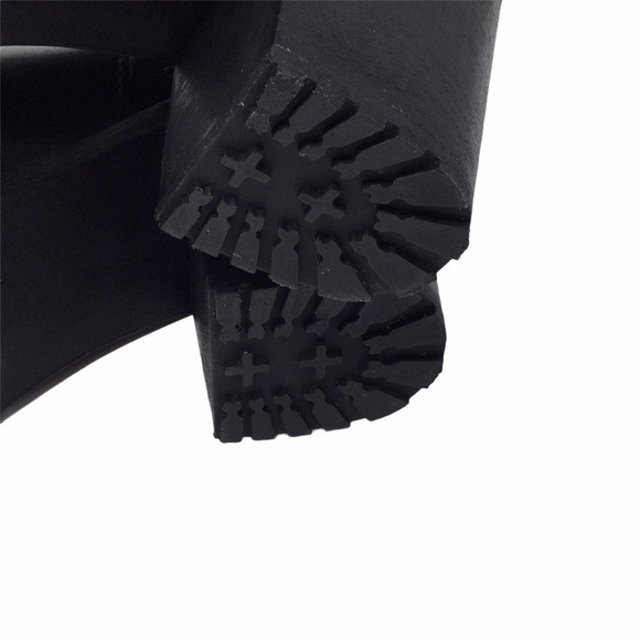 H&M black leather chunky heel ankle Boots - Picture 12 of 13